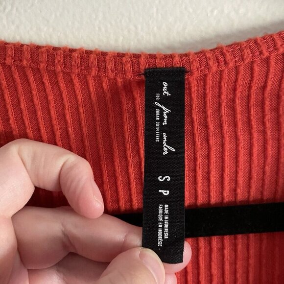 Out From Under Urban Outfitters Women S Red Ribbed Hanna Twist Front Romper - Picture 8 of 11